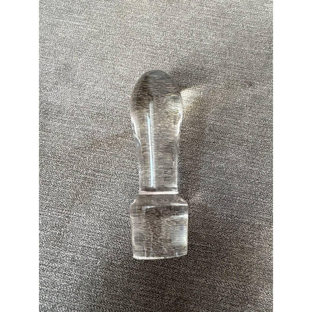 Vintage Clear Crystal Glass Decanter Bottle Stopper 4 1/2" Tall Bottom 1 1/8"